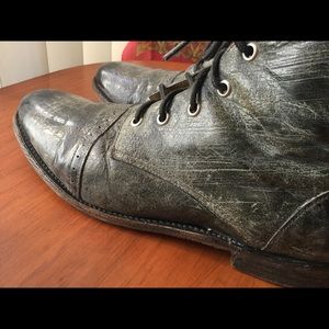 J.D. Fisk distressed leather boots men’s 9.5